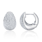 0.95CT 14K W/G DIAMOND PAVE HUGGIE EARRING