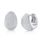 0.95CT 14K W/G DIAMOND PAVE HUGGIE EARRING