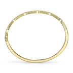 1.13CT 14K Y/G DIAMOND EMERALD RIBBED BANGLE