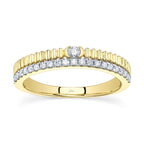 0.23CT 14K Y/G DIAMOND RIBBED RING