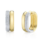 0.33CT 14K2T Y/W DIAMOND OVAL HOOP EARRING
