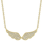 0.18CT 14K Y/G DIAMOND ANGEL WINGS NECKLACE