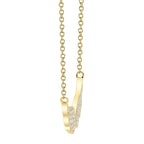 0.18CT 14K Y/G DIAMOND ANGEL WINGS NECKLACE
