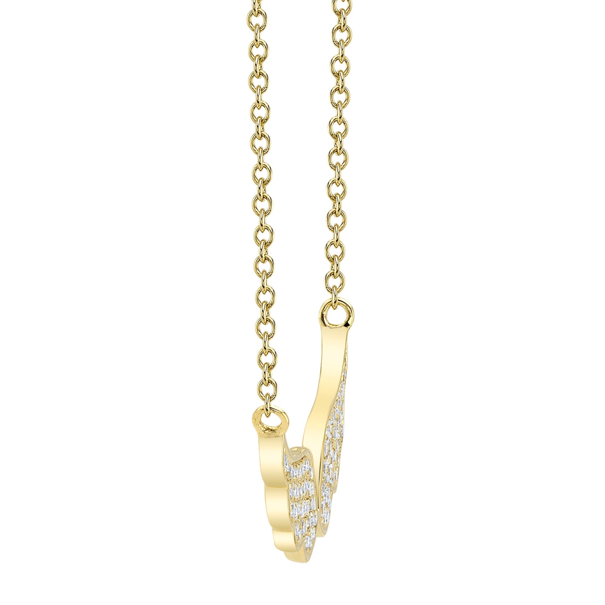 0.18CT 14K Y/G DIAMOND ANGEL WINGS NECKLACE