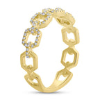0.22CT 14K Y/G DIAMOND LINK RING SZ 6