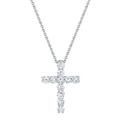 0.32CT 14K W/G DIAMOND CROSS NECKLACE