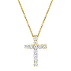 0.32CT 14K Y/G DIAMOND CROSS NECKLACE
