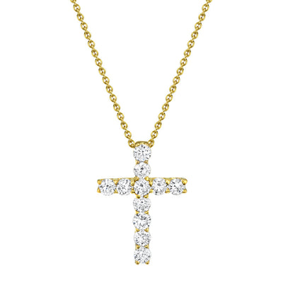 0.32CT 14K Y/G DIAMOND CROSS NECKLACE