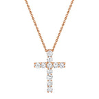 0.32CT 14K R/G DIAMOND CROSS NECKLACE