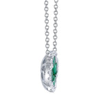 0.16CT DIAMOND & 0.65CT EMERALD 14K W/G CLOVER NECKLACE