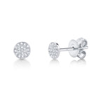 0.07CT 14K W/G DIAMOND PAVE CIRCLE STUD EARRING