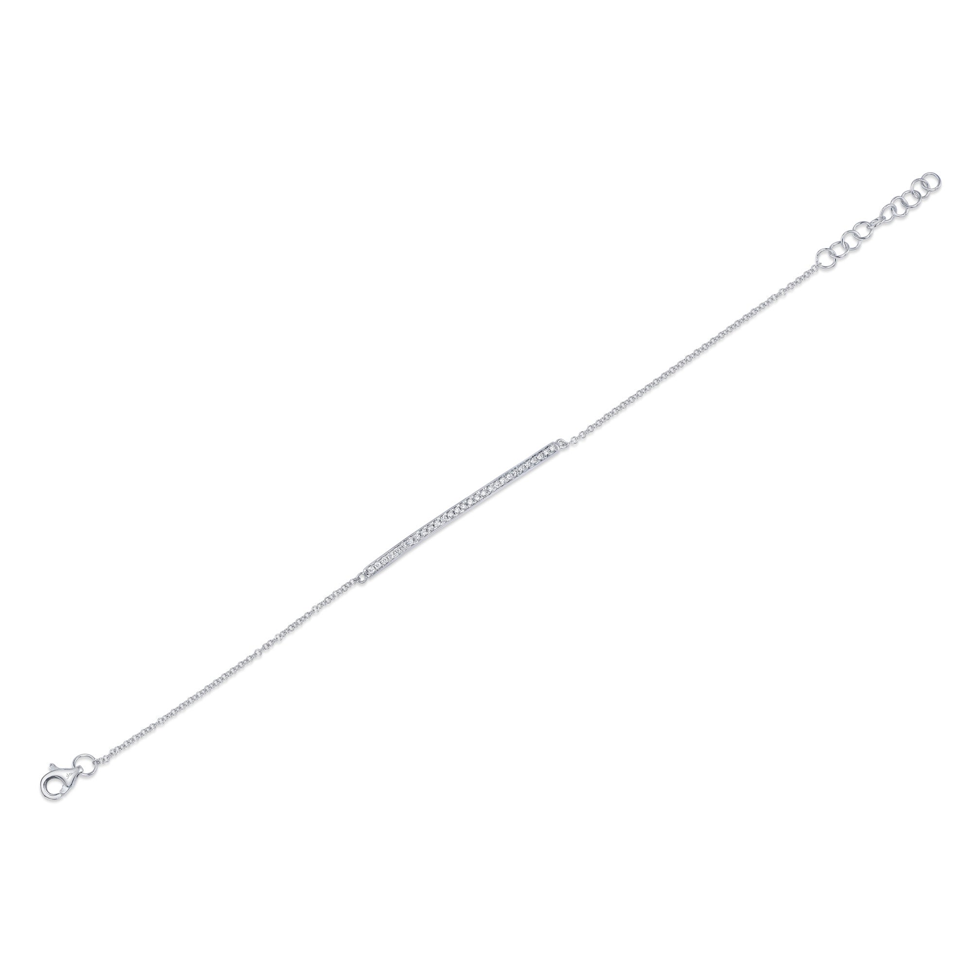0.17CT 14K W/G DIAMOND BAR BRACELET