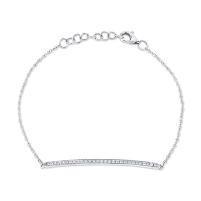 0.17CT 14K W/G DIAMOND BAR BRACELET