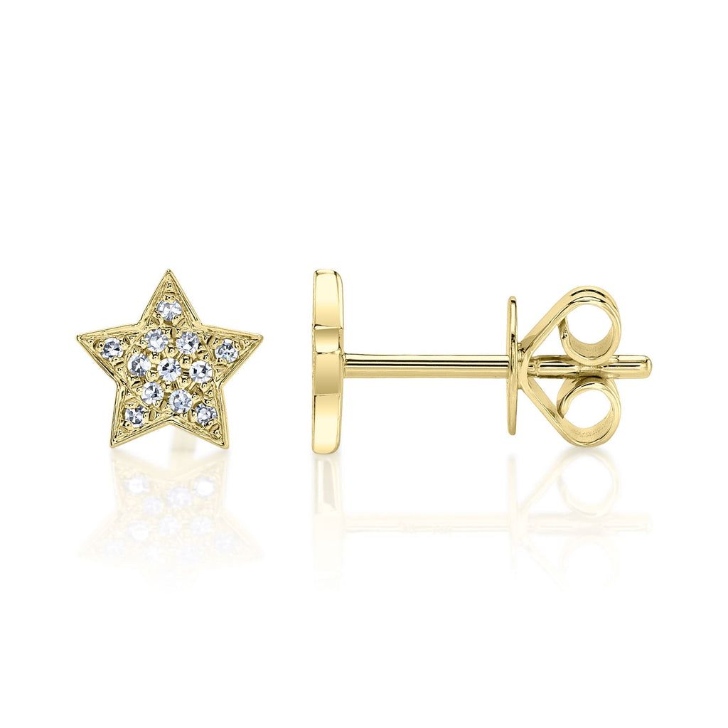 0.07CT 14K Y/G DIAMOND STAR STUD EARRING