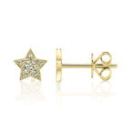 0.07CT 14K Y/G DIAMOND STAR STUD EARRING