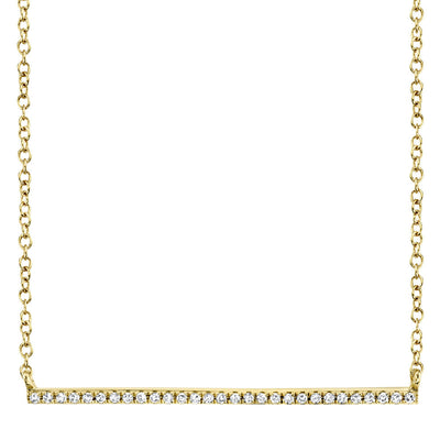 0.08CT 14K Y/G DIAMOND BAR NECKLACE