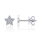 0.07CT 14K W/G DIAMOND STAR STUD EARRING
