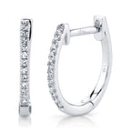 0.08CT 14K W/G DIAMOND HUGGIE EARRING