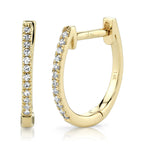 0.08CT 14K Y/G DIAMOND HUGGIE EARRING