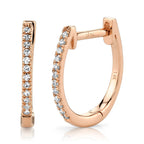 0.08CT 14K R/G DIAMOND HUGGIE EARRING