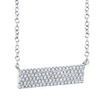 0.25CT 14K W/G DIAMOND PAVE BAR NECKLACE