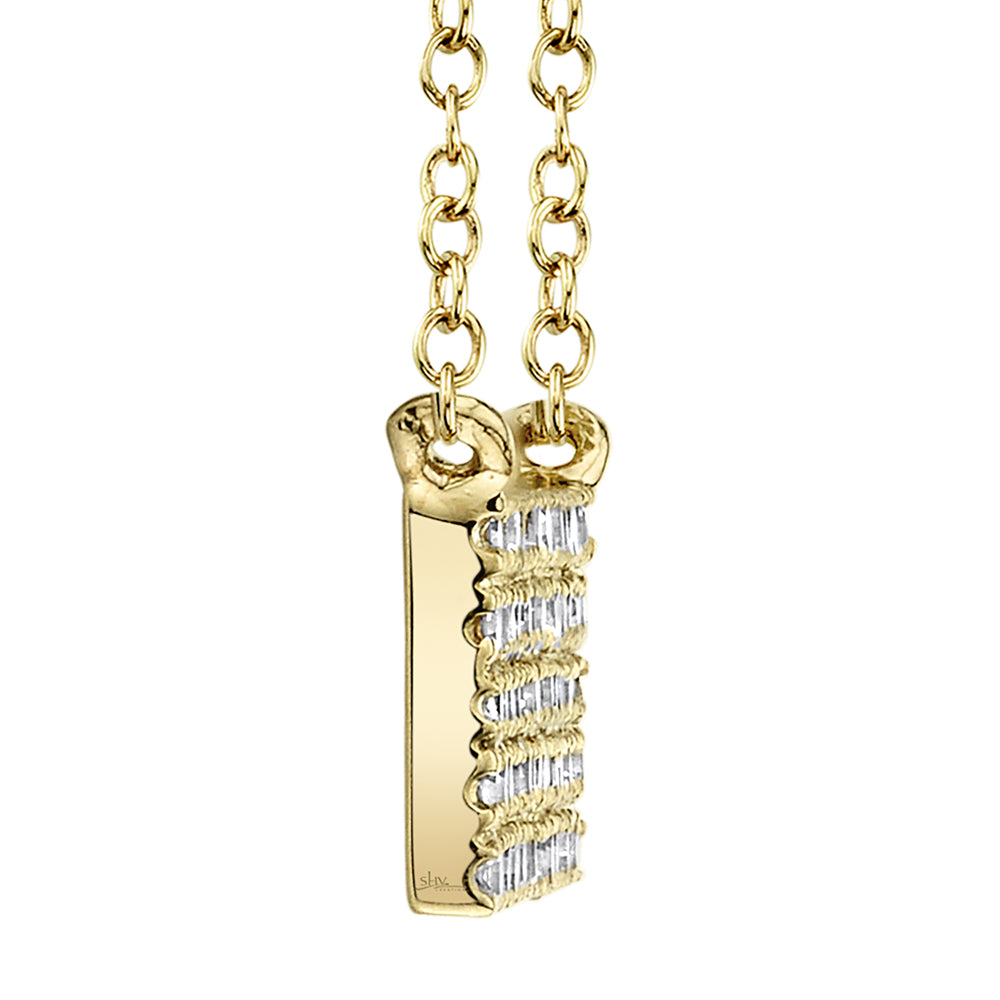 0.25CT 14K Y/G DIAMOND PAVE BAR NECKLACE
