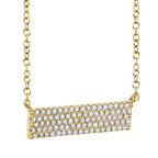0.25CT 14K Y/G DIAMOND PAVE BAR NECKLACE