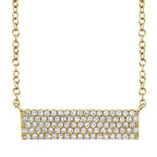 0.25CT 14K Y/G DIAMOND PAVE BAR NECKLACE