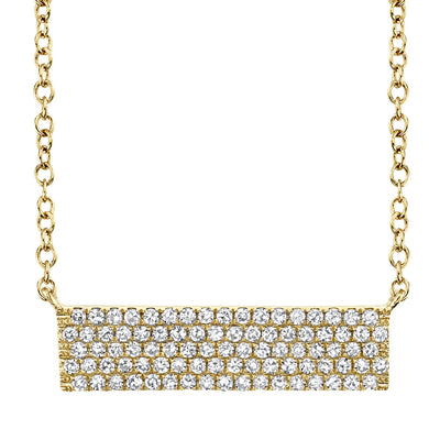 0.25CT 14K Y/G DIAMOND PAVE BAR NECKLACE
