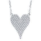 0.21CT 14K W/G DIAMOND PAVE HEART NECKLACE