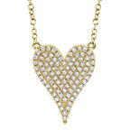 0.21CT 14K Y/G DIAMOND PAVE HEART NECKLACE