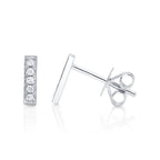0.08CT 14K W/G DIAMOND BAR STUD EARRING
