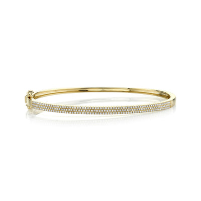 0.52CT 14K Y/G DIAMOND PAVE BANGLE