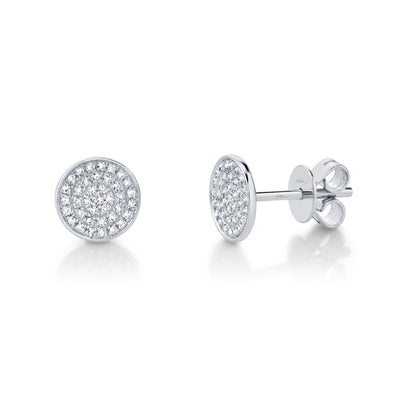 0.17CT 14K W/G DIAMOND PAVE STUD EARRING