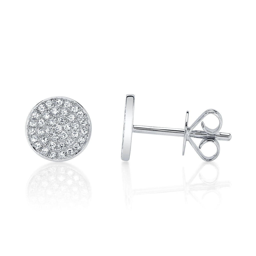 0.17CT 14K W/G DIAMOND PAVE STUD EARRING