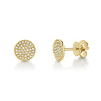 0.17CT 14K Y/G DIAMOND PAVE STUD EARRING