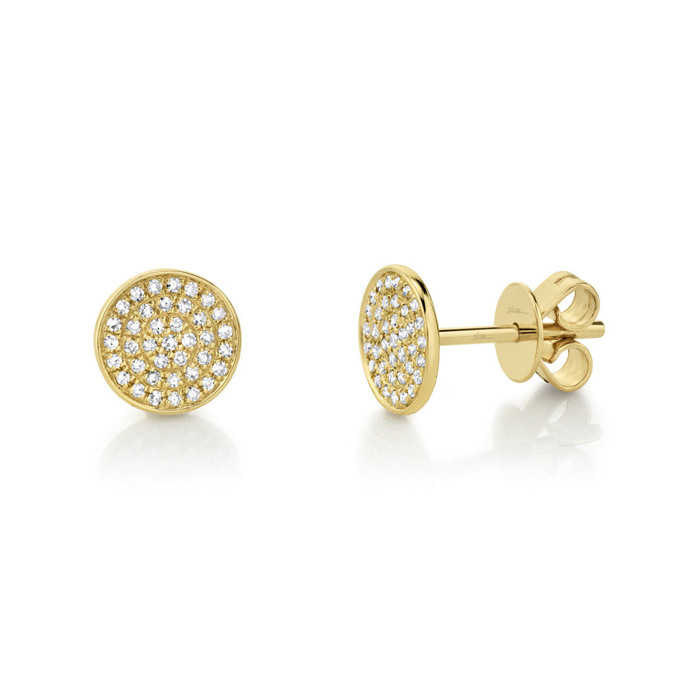 0.17CT 14K Y/G DIAMOND PAVE STUD EARRING