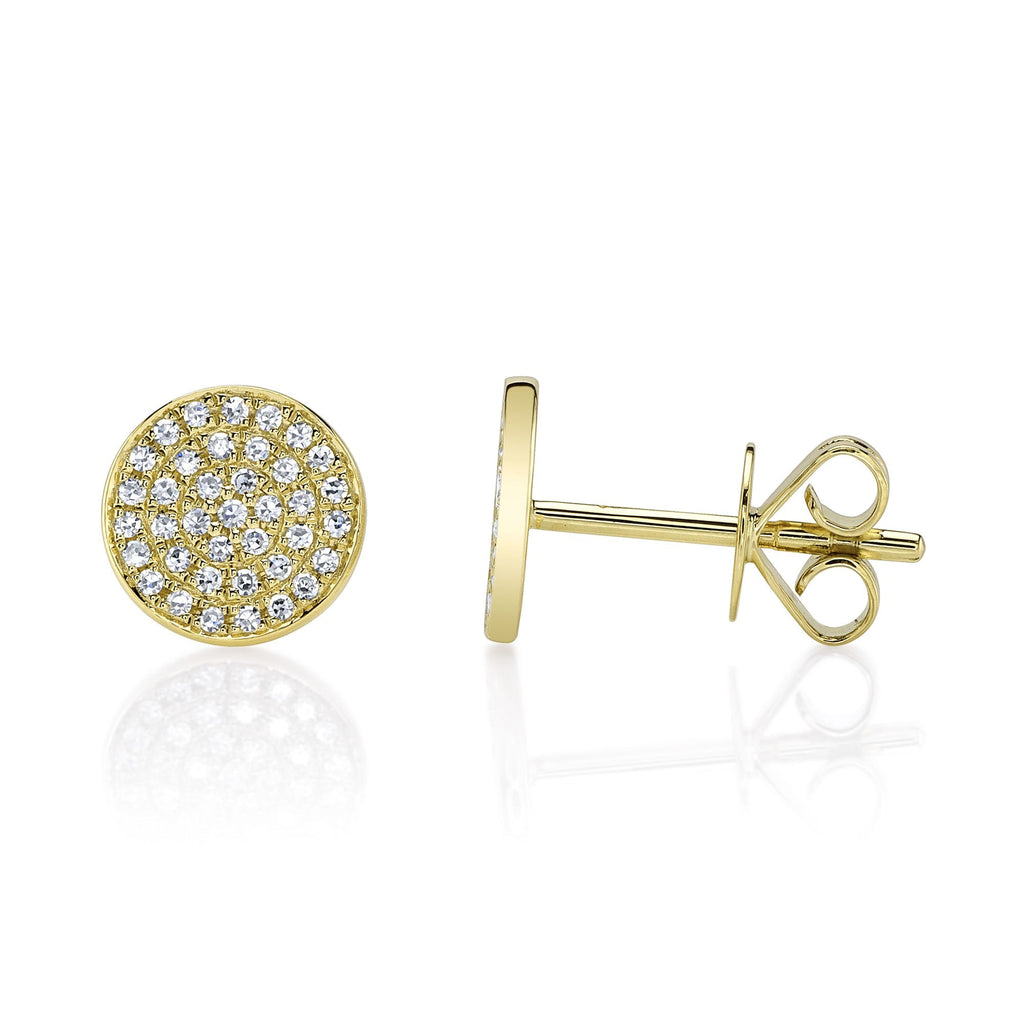 0.17CT 14K Y/G DIAMOND PAVE STUD EARRING