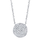 0.15CT 14K W/G DIAMOND PAVE CIRCLE NECKLACE