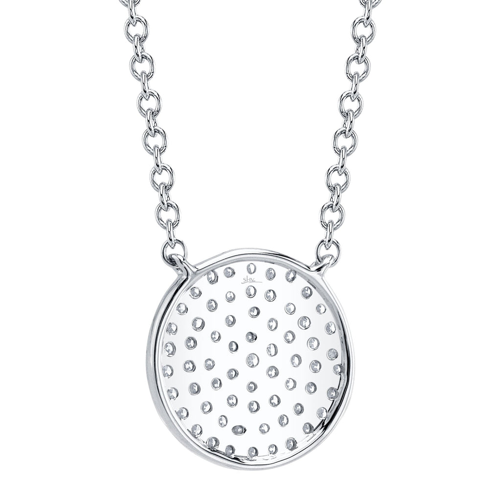 0.15CT 14K W/G DIAMOND PAVE CIRCLE NECKLACE