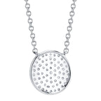 0.15CT 14K W/G DIAMOND PAVE CIRCLE NECKLACE