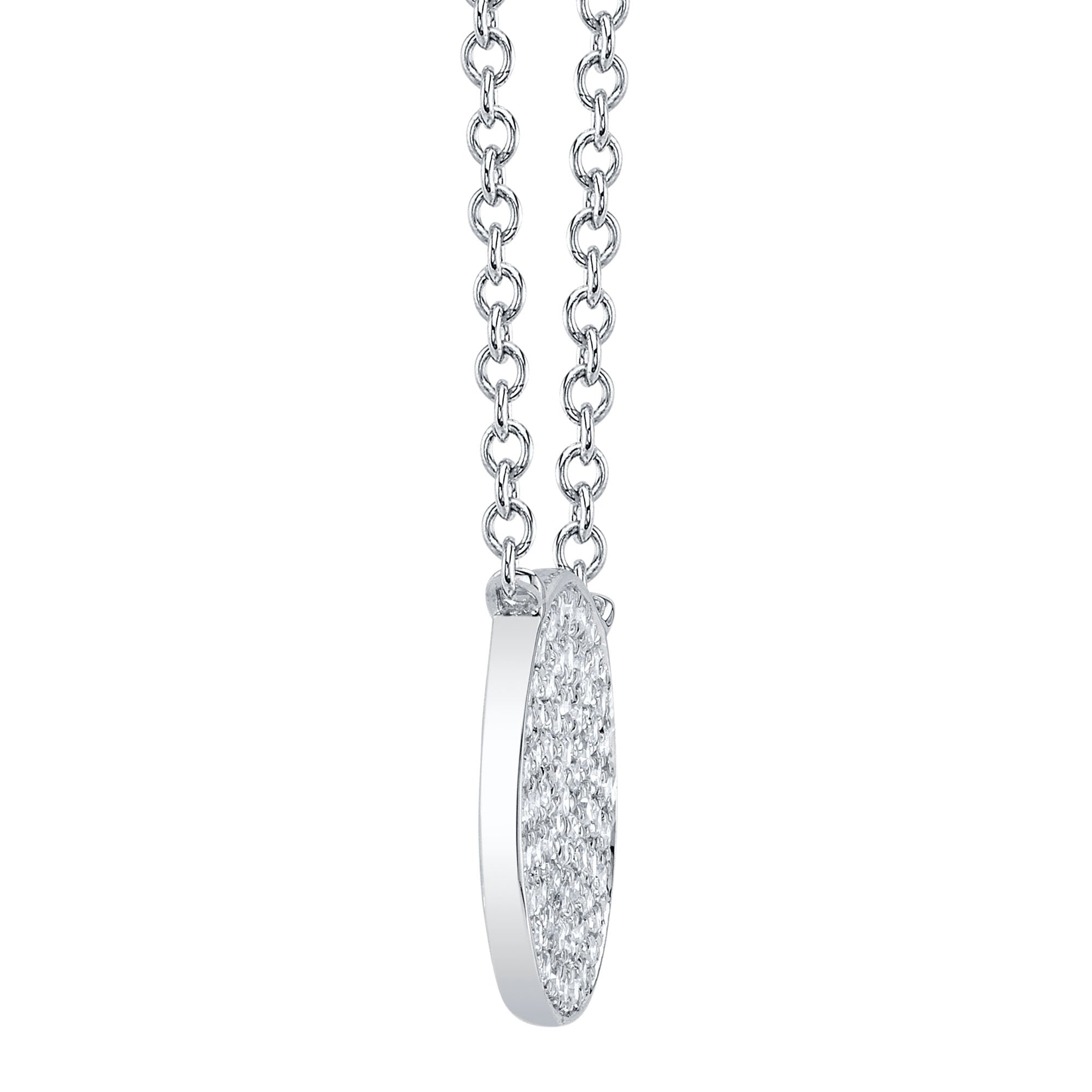 0.15CT 14K W/G DIAMOND PAVE CIRCLE NECKLACE