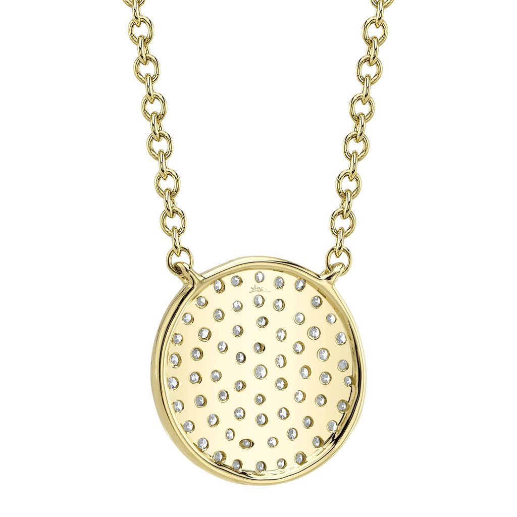0.15CT 14K Y/G DIAMOND PAVE CIRCLE NECKLACE