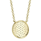 0.15CT 14K Y/G DIAMOND PAVE CIRCLE NECKLACE