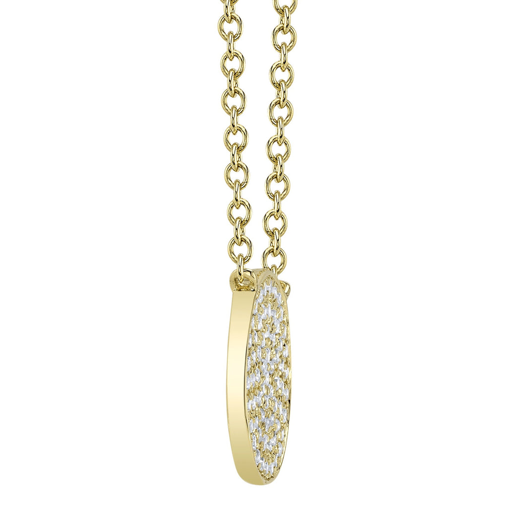 0.15CT 14K Y/G DIAMOND PAVE CIRCLE NECKLACE