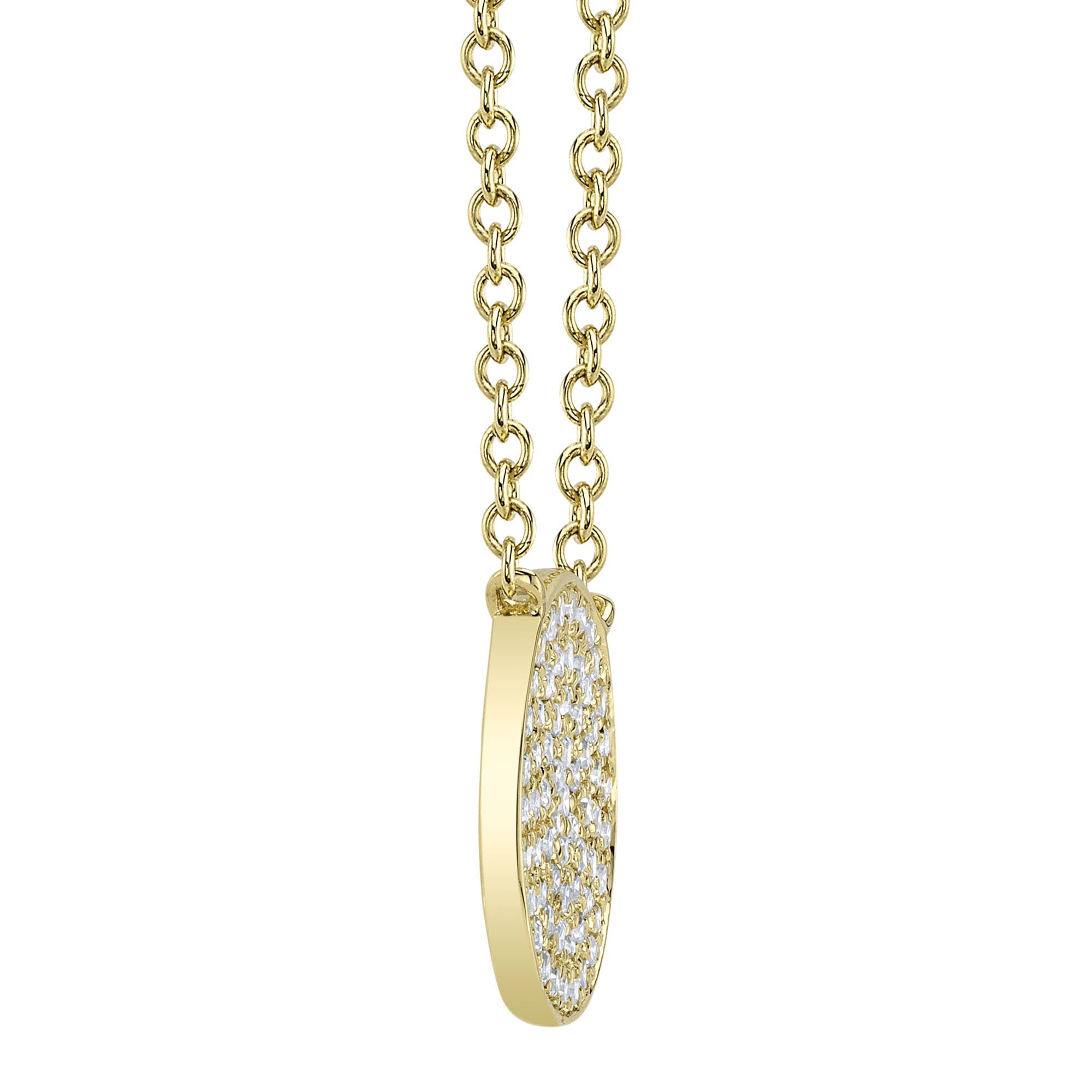 0.15CT 14K Y/G DIAMOND PAVE CIRCLE NECKLACE
