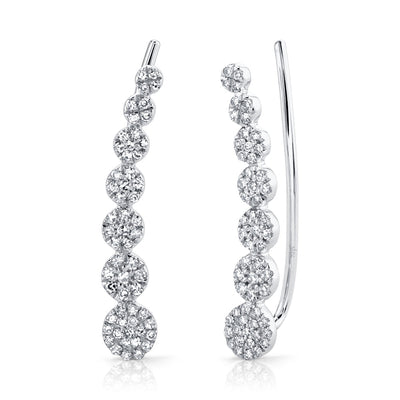 0.25CT 14K W/G DIAMOND EAR CRAWLER EARRING
