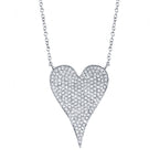 0.43CT 14K W/G DIAMOND PAVE HEART NECKLACE