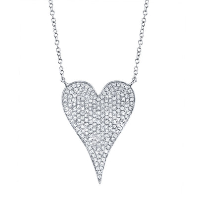 0.43CT 14K W/G DIAMOND PAVE HEART NECKLACE