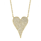 0.43CT 14K Y/G DIAMOND PAVE HEART NECKLACE